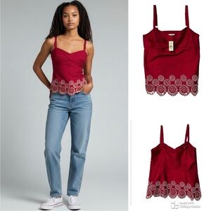 NWT Loft 100% cotton eyelet top
